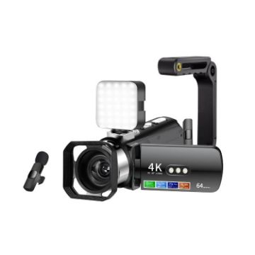 WiFi 4K HD Night Vision Camera, Black, 4pcs Set - 1