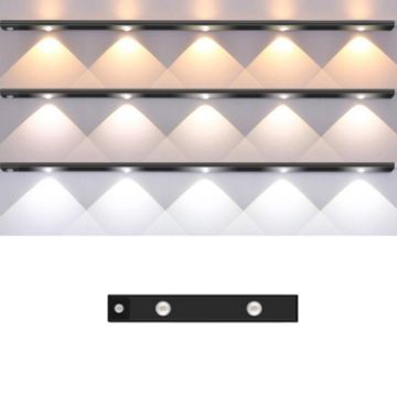 Motion Sensor Light Bar 20cm Rechargeable with Remote (Black) - 1