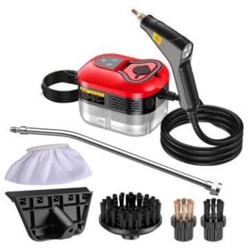 YAERDUN 1500W Steam Cleaner, Digital, 220V EU Plug (Red Black) - 1