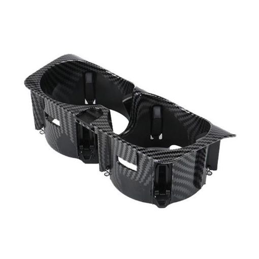 Mercedes-Benz W205/W253/W213 Cup Holder Black Carbon Fiber - 1