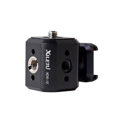 XILETU Tripod Adapter with Cold Shoe, 3/8" & 1/4" Threads, ARRI Hole - 1