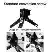 XILETU Tripod Adapter with Cold Shoe, 3/8" & 1/4" Threads, ARRI Hole - 5