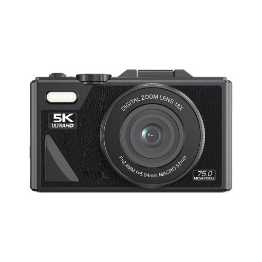 W1 5K HD 75MP Camera 18X Zoom WiFi Video Recorder Flip Screen - 1