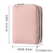 Women's Double Zipper PU Wallet - Large Capacity Card Holder (Black) - 5