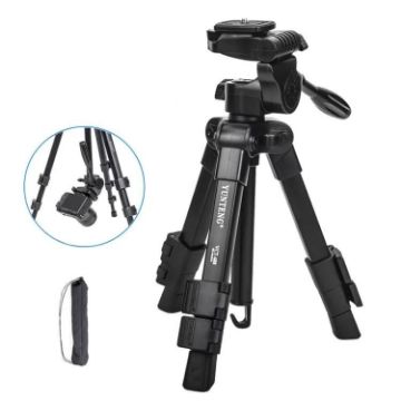 YUNTENG VCT-608 Camera Tripod 11.8-25.4" with 360 Pan Head, Black - 1