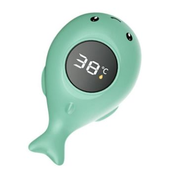 Cartoon Whale LED Screen Smart Baby Bath Thermometer IPX7 Green - 1
