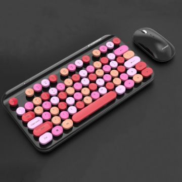 FOREV FFVWI9 Red Mixed Color 2.4G Wireless Keyboard Mouse Set - 1