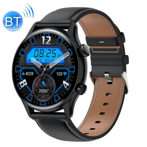 Ochstin 5HK8 Pro Round Screen Smart Watch, Black Leather Strap - 1