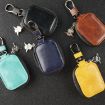 Dark Blue Leather Storage Bag for Apple AirPods Bluetooth Earphone - 2