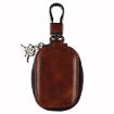 Dark Brown Leather Storage Bag for AirPods Universal Earphone - 1