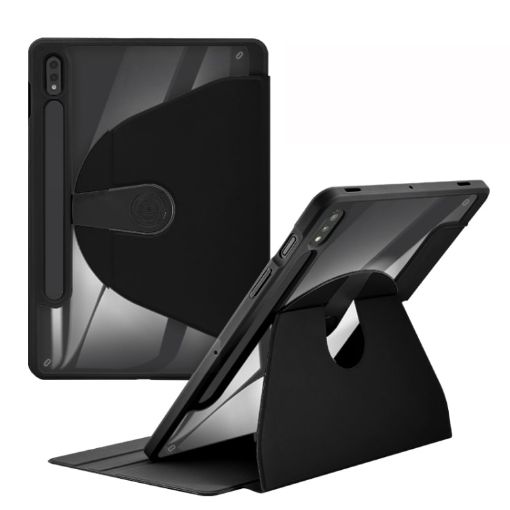 Samsung Galaxy Tab A8 10.5 2021 360 Rotation Leather Case, Black - 1