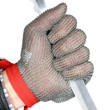 304 Stainless Steel Anti-cutting Gloves, Size: M, 5 Fingers Ring - 1
