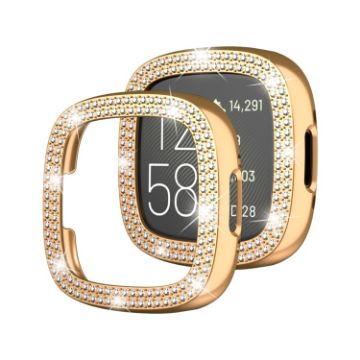 Fitbit Versa 4 Rose Gold Diamond Electroplated Watch Case - 1