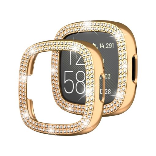 Fitbit Versa 4 Rose Gold Diamond Electroplated Watch Case - 1