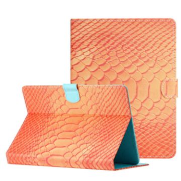 Orange Crocodile Texture Leather Case for 10" Tablets - 1