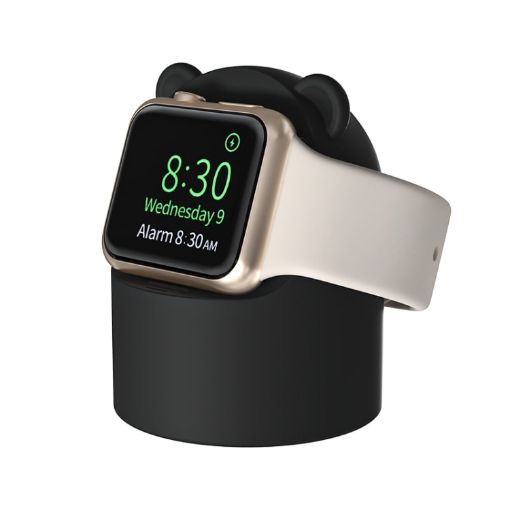 Black Silicone Charging Holder for Apple Watch (No Charger Included) - 1