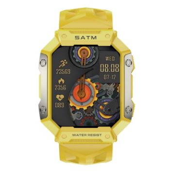 PG333 1.91" Yellow Waterproof Smart Watch with Heart/BP Monitoring - 1
