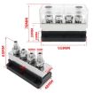 Black 600A RV Yacht Heavy Duty Copper Busbar Terminal 4 Stud Bolt - 6