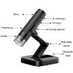 200W Pixel 1000X HD Wireless Microscope with Holder (Black) - 3