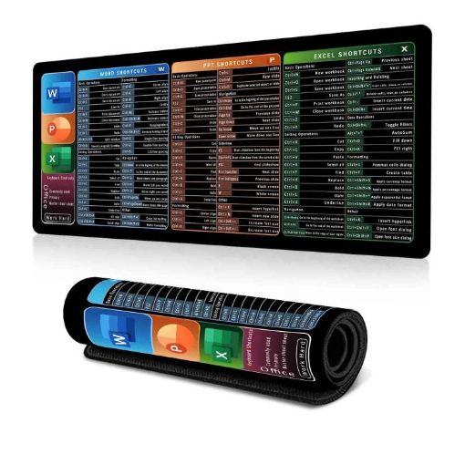 Keyboard Shortcut Mouse Pad Non-Slip Office Desk Mat 300x600x2mm - 1