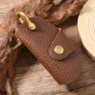 Vintage Pebbled Leather Key Holder - Genuine Leather Keychain - 3