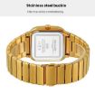SKMEI 9361 Steel Strap Silver Gold Square Quartz Watch - 4