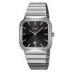 SKMEI 9361 Silver Case Black Dial Steel Strap Quartz Watch - 1