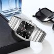 SKMEI 9361 Silver Case Black Dial Steel Strap Quartz Watch - 2