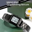SKMEI 2493 Women's Gold Square Steel Strap Electronic Watch - 3