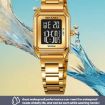 SKMEI 2493 Women's Gold Square Steel Strap Electronic Watch - 4