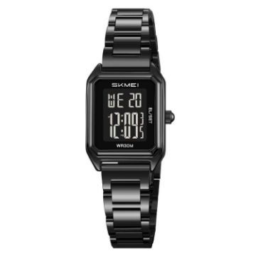 SKMEI 2493 Women's Square Steel Electronic Watch, Black Style - 1
