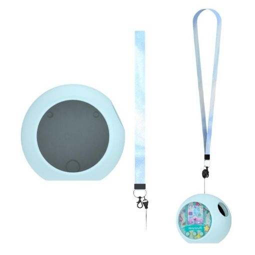 Water Blue Silicone Protective Case for Punirunes Digital Pet Toy - 1