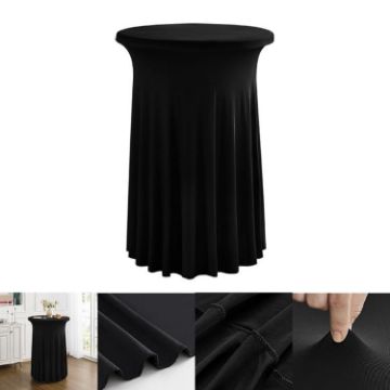 Premium Business Conference Stretch Table Cover, 60x110cm (Black) - 1