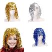 Sapphire Blue 3pcs Cosplay Disco Wigs Foil Tinsel Party Hats Props - 2