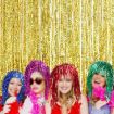 Sapphire Blue 3pcs Cosplay Disco Wigs Foil Tinsel Party Hats Props - 6