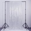 Silver Sequin Embroidered Curtains 60x300cm for Weddings & Parties - 1