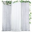 Silver Sequin Embroidered Curtains 60x300cm for Weddings & Parties - 2