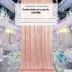 Gold Sequin Embroidered Curtains - 60x300cm Party & Wedding Decor - 5