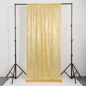 Gold Sequin Embroidered 240cm Wedding & Banquet Curtains - 1