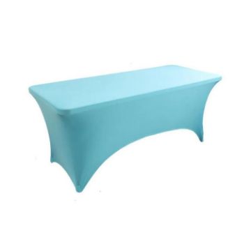Lake Blue Elastic Table Cover for Weddings & Parties - 153x75x75cm - 1