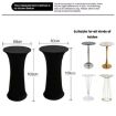 Black Elastic Spandex Table Cover for Hotel & Wedding Decor, 80cm Round - 3