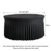 5FT Black Polyester Elastic Tablecloth Skirt for Wedding & Party - 2