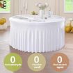 5FT Black Polyester Elastic Tablecloth Skirt for Wedding & Party - 3