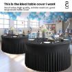 5FT Black Polyester Elastic Tablecloth Skirt for Wedding & Party - 5