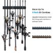 LEO 28318 Wall Mounted 9-Hole Fishing Rod Rack, Orange - 4