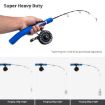 LEO 28307 58cm Curved Handle Flat Tip Ice Fishing Rod (Red) - 6