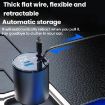 100W Metal Retractable Car Charger: 8 Pin + Type-C Cigarette Lighter - 6