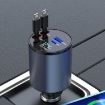 100W Retractable Car Charger, 8 Pin+8 Pin Cigarette Lighter (2.4A) - 2