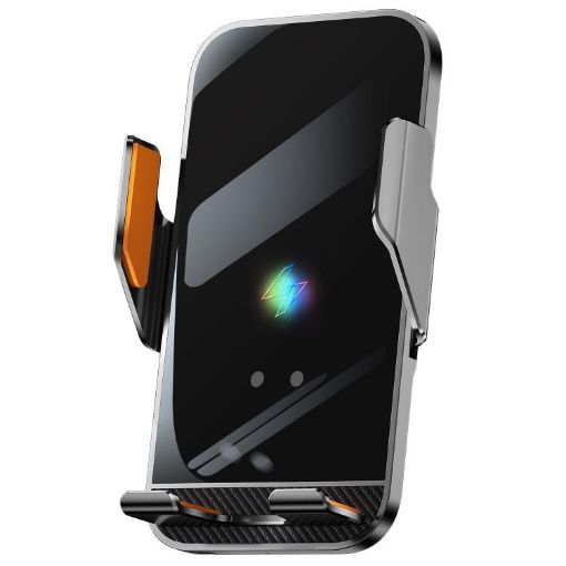 Gray Wireless Car Charger with Infrared Auto Open/Close Bracket - 1