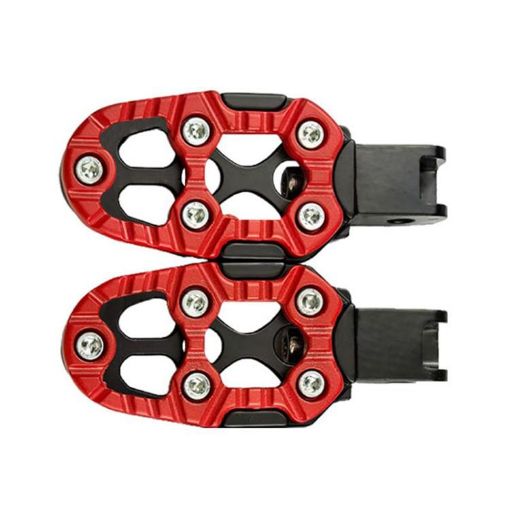 CNC Aluminum Alloy Non-slip Universal Rear Pedals JT-001-1 (Red) - 1